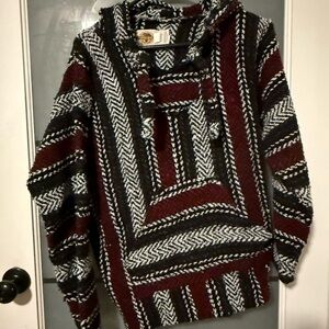 Earth Men's Chevron Pattern Sweater - Black, White, Maroon